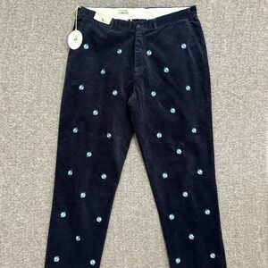 NWT Castaway‎ Beachcomber Nantucket Corduroy Pants 44 x UF Unhemmed Navy Dreidal